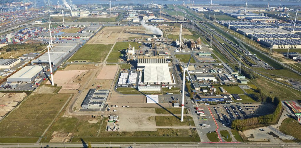 Aerial view of the Borealis location In Kallo Belgium