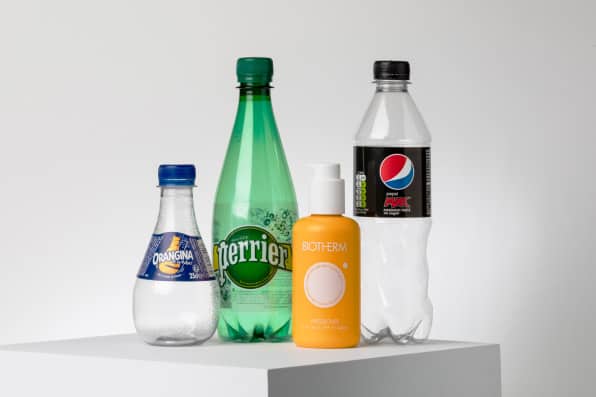 These bottles are the first made from plastic recycled by enzymes